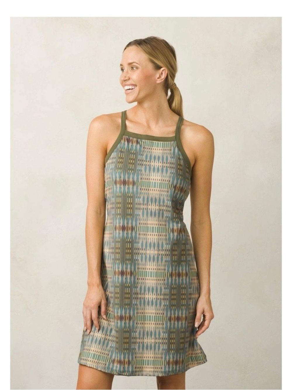 Prana Ardor Athletic Hiking Dress Size S Green Built in Bra Granola Outdoor